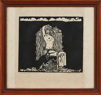 John Bauer · JOHN BAUER, träsnitt, sign o dat 1914.