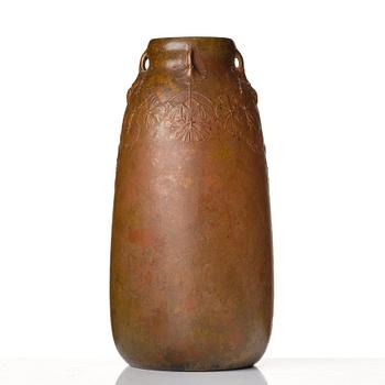 Hugo Elmqvist, an Art Nouveau patinated bronze vase, Stockholm early 1900's.