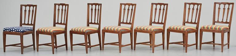 STOLAR, 3+4 st, gustavianska resp gustaviansk stil, omkring 1800 resp 1900-talets början.