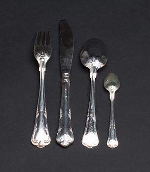 BESTICKUPPSÄTTNING, 6+6+6+6, silver. Köpenhamn. Ca 1050g.