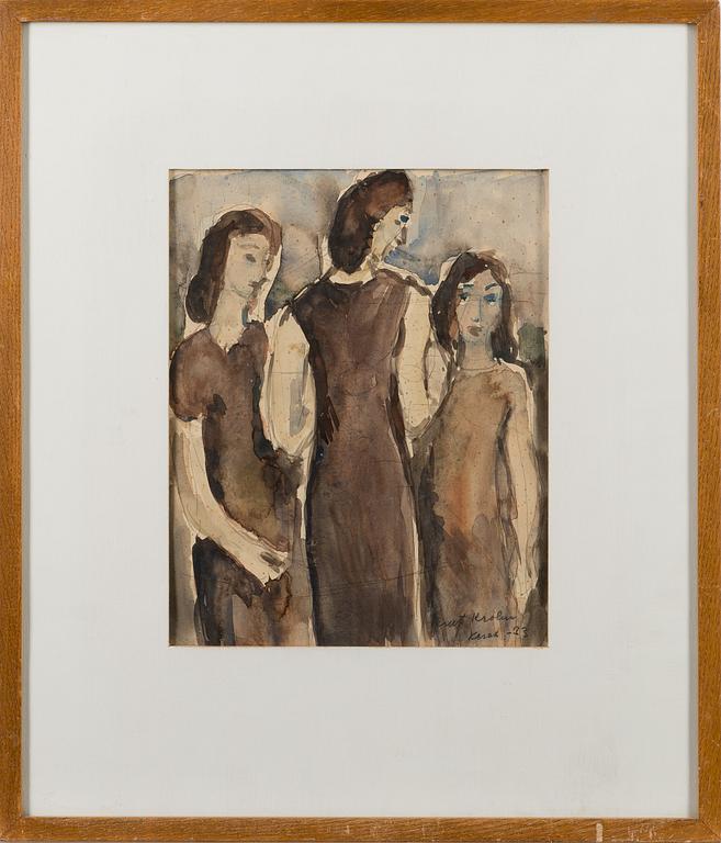 ERNST KROHN, vesiväri, signeerattu, merkitty kesäkuu ja päivätty -33.