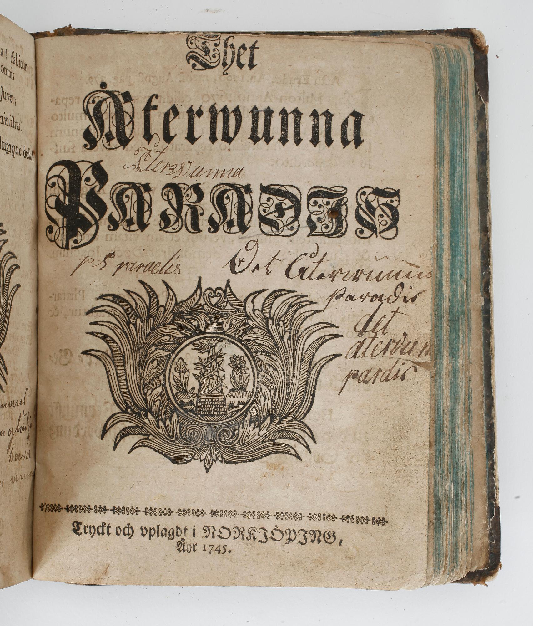 HAQVIN SPEGEL, Elogium spegelianum, Norrköping 1745.