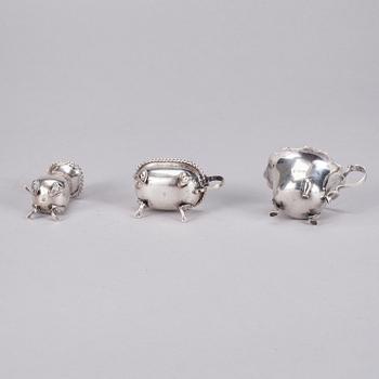 KRYDDSTÄLL, 3 st, silver, bl a England. Tot vikt 130,3 g.