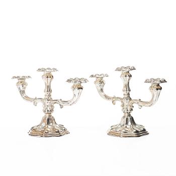 C.G. Hallberg, A pair of silver candelabra, Stockholm, 1939.