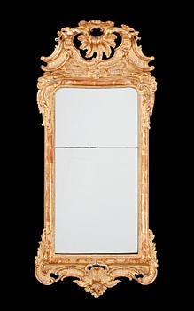 465. A Swedish Rococo 18th century mirror.