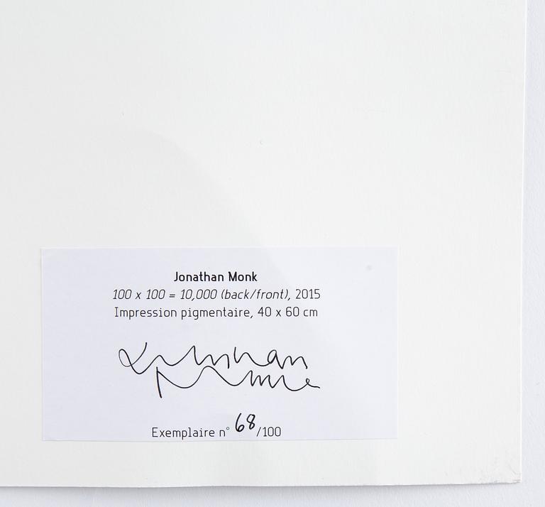Jonathan Monk, pigment print signed numbered 68/100.