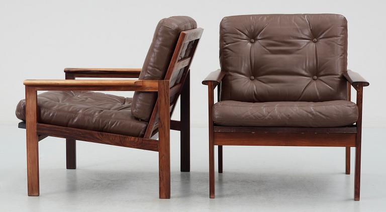 FÅTÖLJER, ett par, 1960/70-tal.