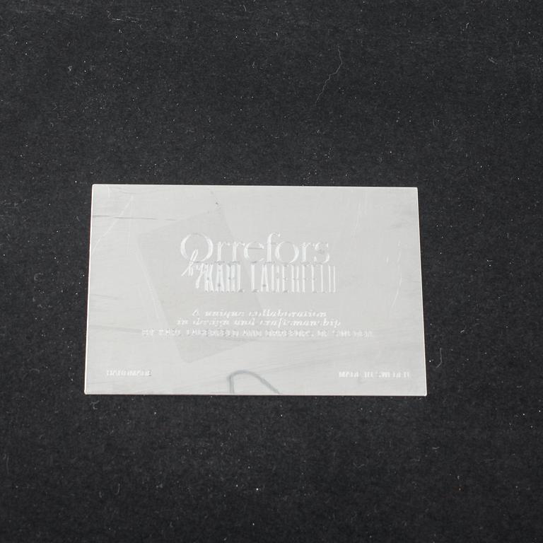 A glass vase by Karl Lagerfeld for Orrefors, signed and numbered 160/500.