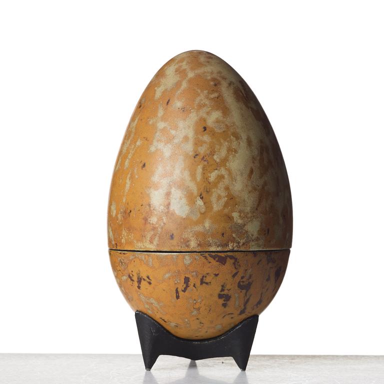 Hans Hedberg, a faience sculpture of an egg, France.