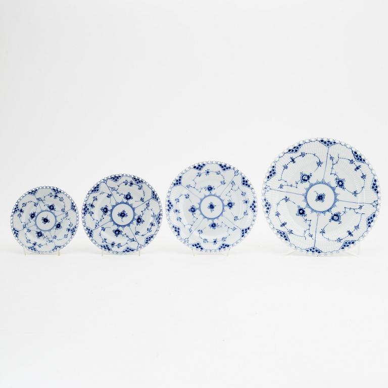 A 107-piece 'Musselmalet' service from Royal Copenhagen, Denmark.