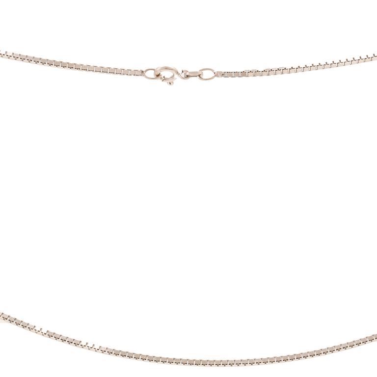 An 18K white gold venezia necklace.