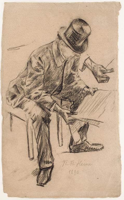 THOMAS THEODOR HEINE, Kolteckning, signerad o daterad 1880.
