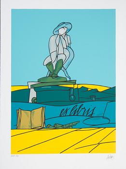 VALERIO ADAMI, färgserigrafi, signerad och numrerad XIX/XX.