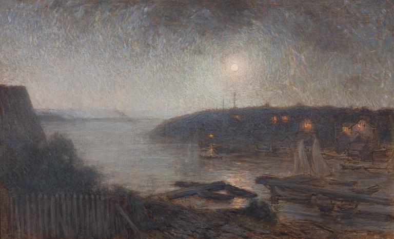 Axel Fahlcrantz,  "Köpmanholm i månsken".