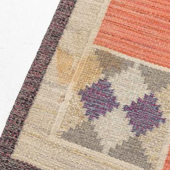 Rakel Carlander, rug, röllakan technique, approx. 202 x 140 cm, signed RC.
