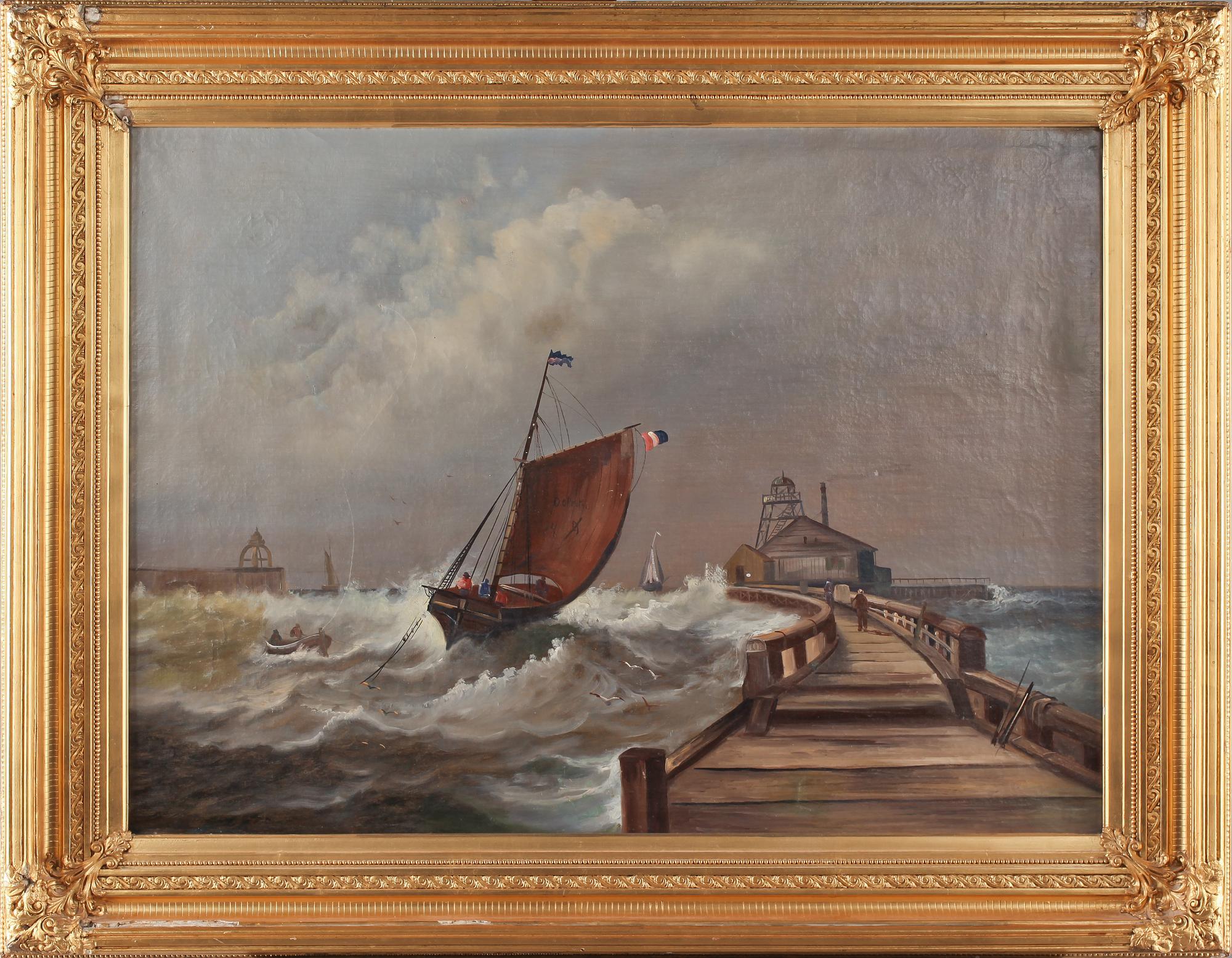 OKÄND KONSTNÄR, olja på duk, otydlig signering, 1800-talets andra hälft.