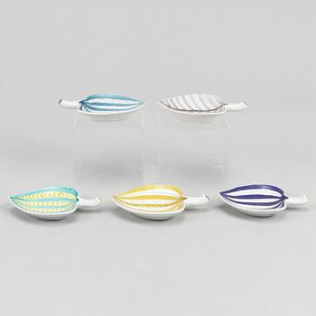 Stig Lindberg, five earthenware dishes, Gustavsberg studio.