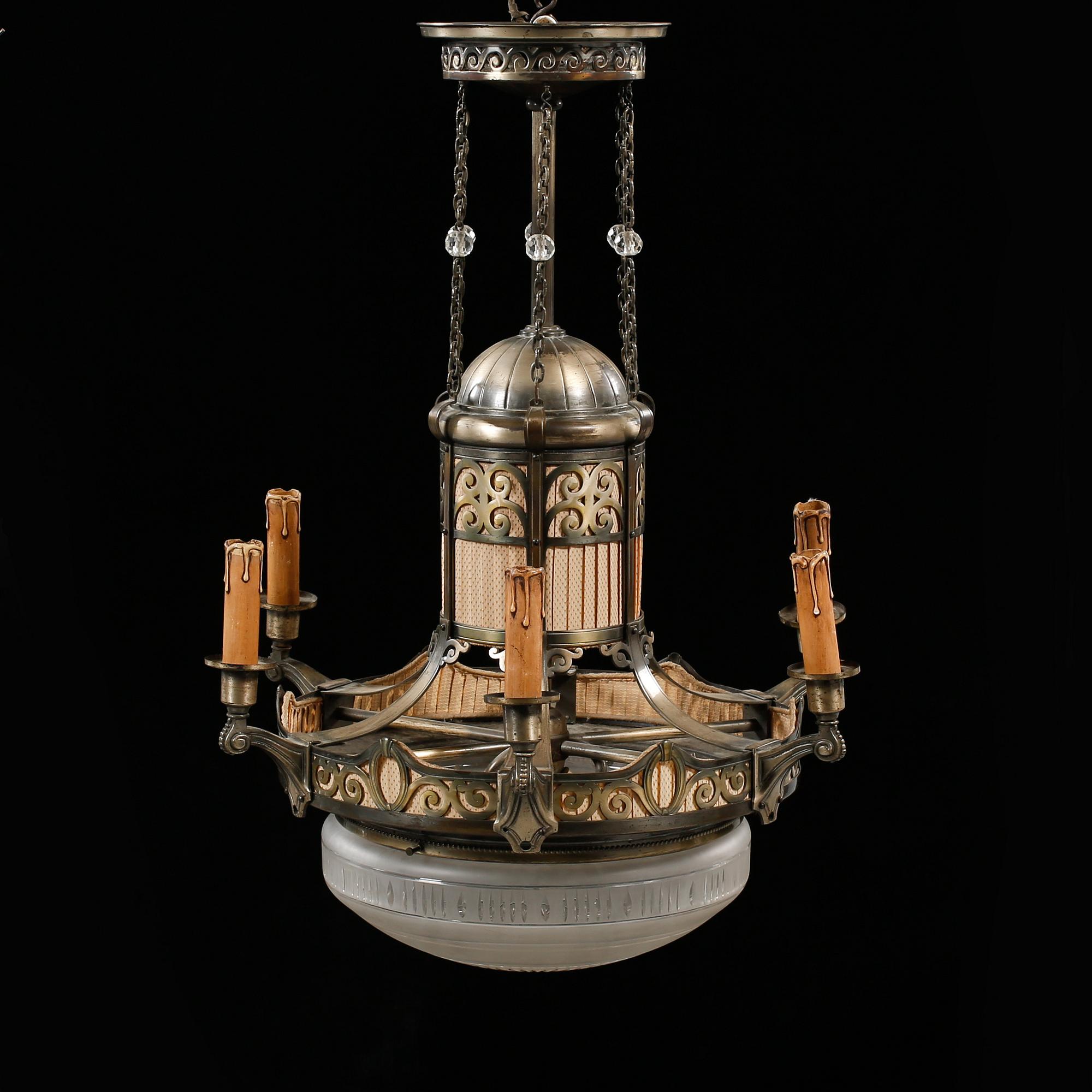 TAKLAMPA, jugend, 1900-talets första kvartal, höjd ca 80 cm.