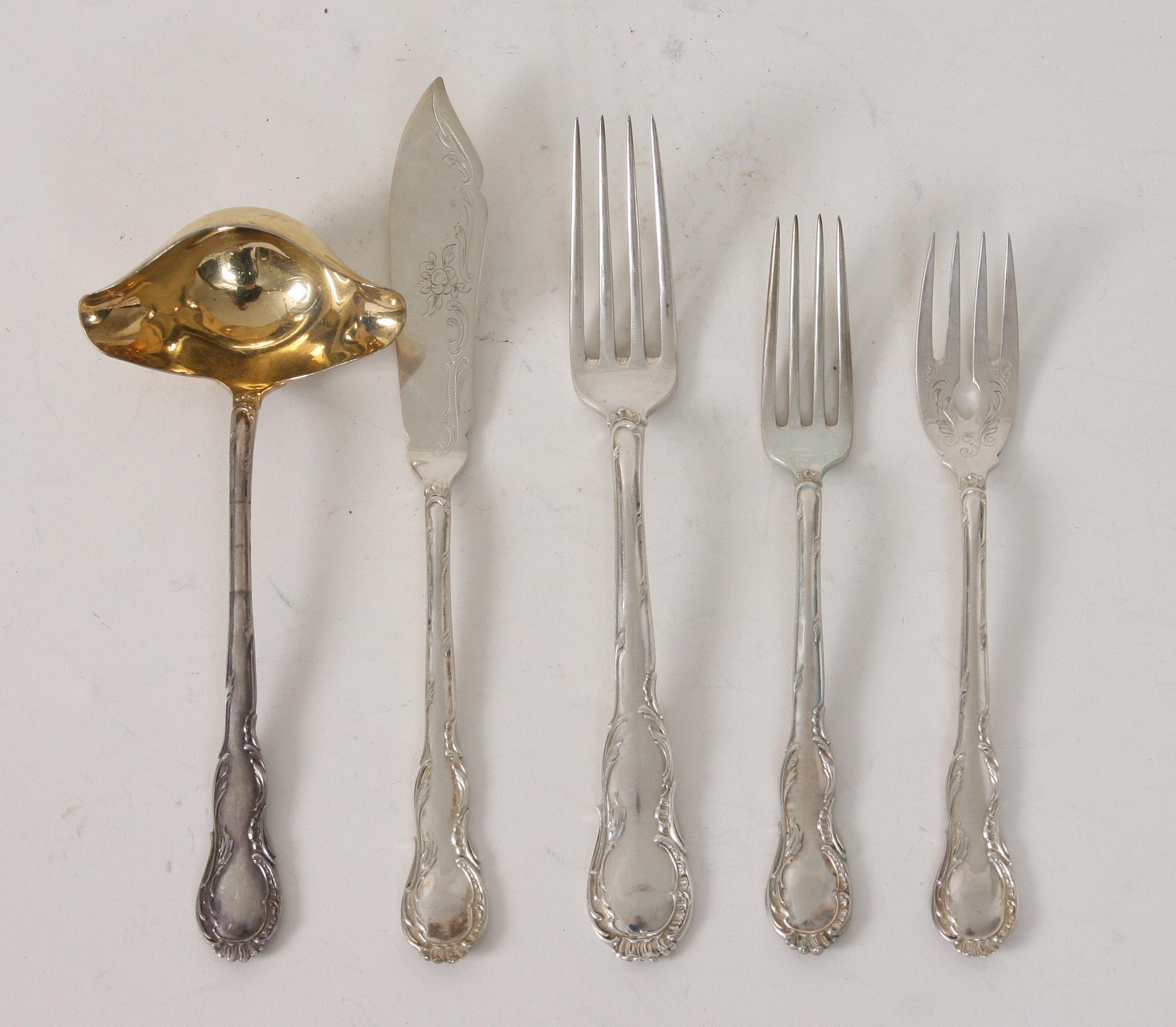 BESTICKSERVISDELAR, 43 st, silver. Danmark.