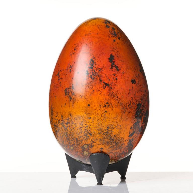 Hans Hedberg, a faience sculpture of an egg, Biot, France.