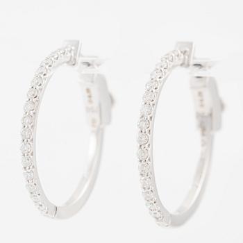 Earrings, hoops, 18K white gold with brilliant-cut diamonds.