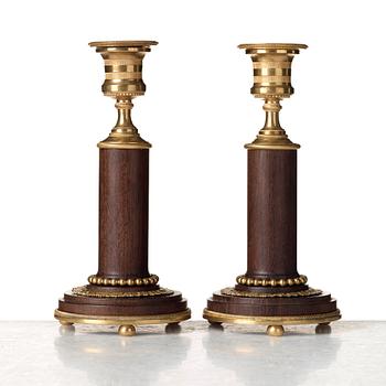 A pair of late Gustavian late 18th century candlesticks.