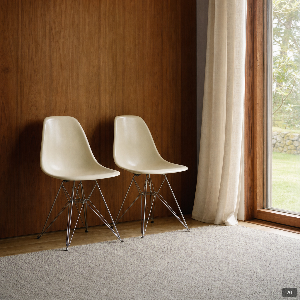 Charles & Ray Eames, Stolar, 4 st, "DSR Plastic Chair", Herman Miller & Vitra.