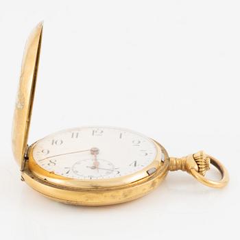 Pocket watch, 18K gold, hunter, 49,5 mm.