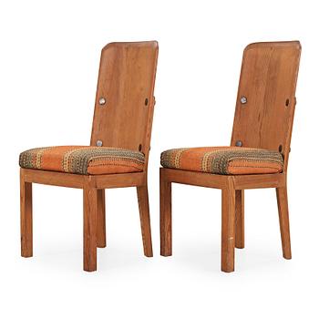 292. Axel Einar Hjorth, a pair of stained pine "Lovö" high back chairs, Nordiska Kompaniet, Sweden 1930´s.