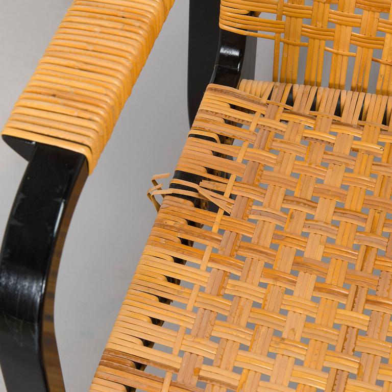 Alvar Aalto, karmstolar, 6 st, modell 45, för Artek 1970-tal.