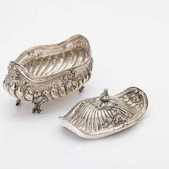 Silver sugar bowl, Historicism, Germany, early 20th century.