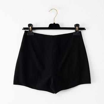 Chanel, a pair of black crepe de chine silk shorts, french size 34.