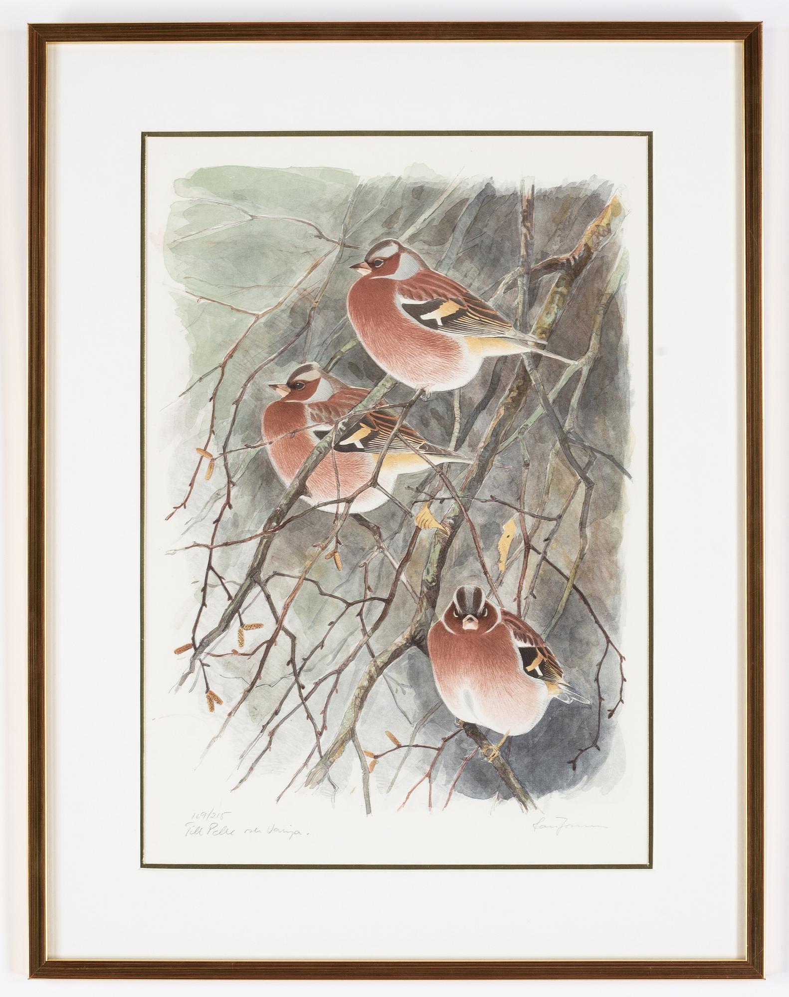 Lars Jonsson, färglitografi, signerad och numrerad 169/215.