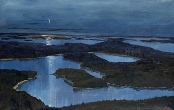 Axel Lind, Moonlight landscape.