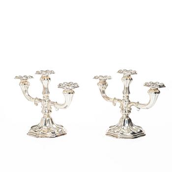 C.G. Hallberg, A pair of silver candelabra, Stockholm, 1939.