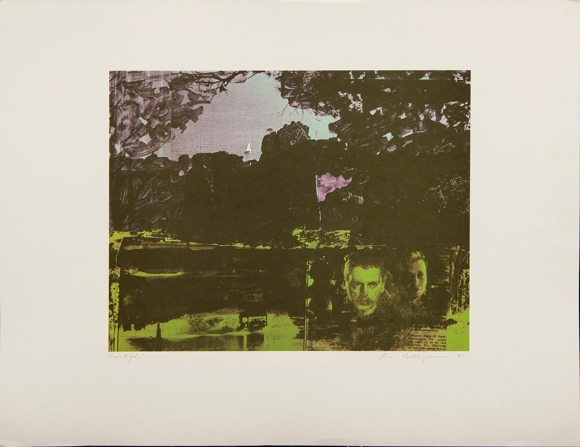 Ola Billgren, color lithograph, signed -81 trail print.