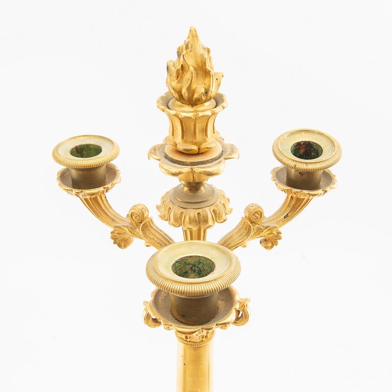 Candelabras, a pair in Empire style, late 19th century.