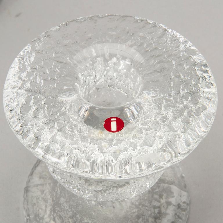 TIMO SARPANEVA, 8 candlesticks "Festivo", Iittala, 5 signed TS.