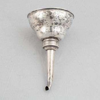 A Swedish parcel-gilt silver wine funnel, mark of Adolf Zethelius, Stockholm 1830.