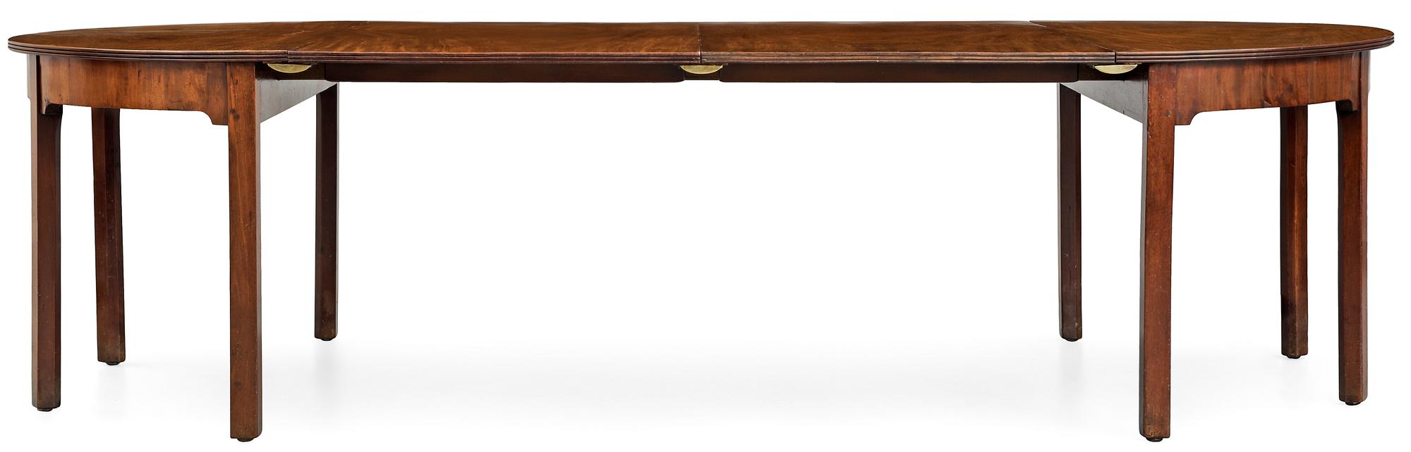 An English dinner table, 19th Century and later.