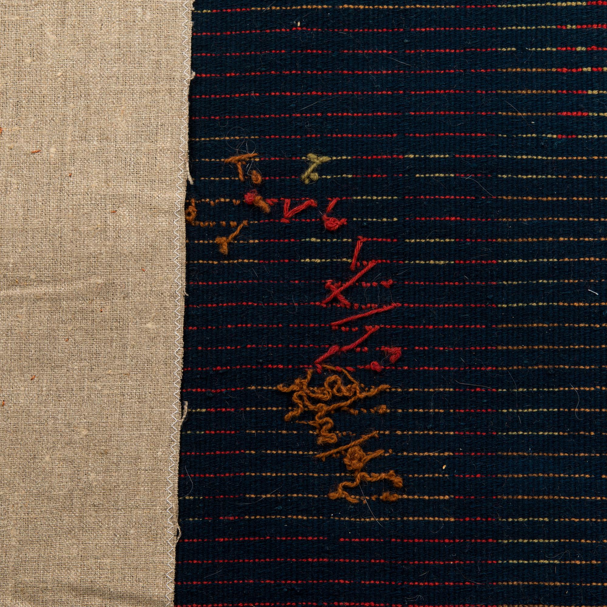 A late 19th Century Finnish folk art long pile ryijy-rug. Circa 205 x 135 cm.