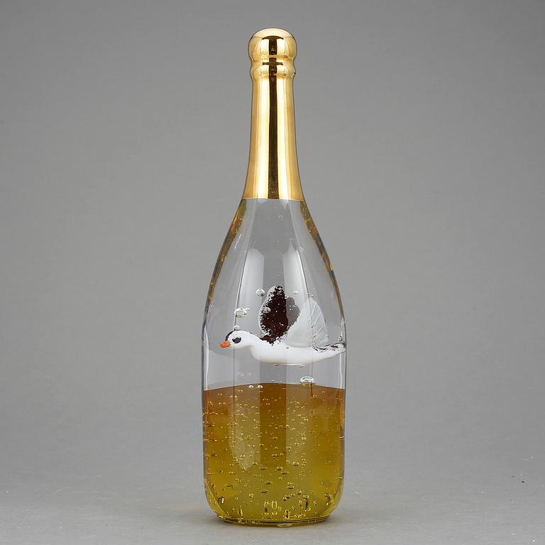 SKULPTUR, glas, Kjell Engman, Kosta Boda, signerad.