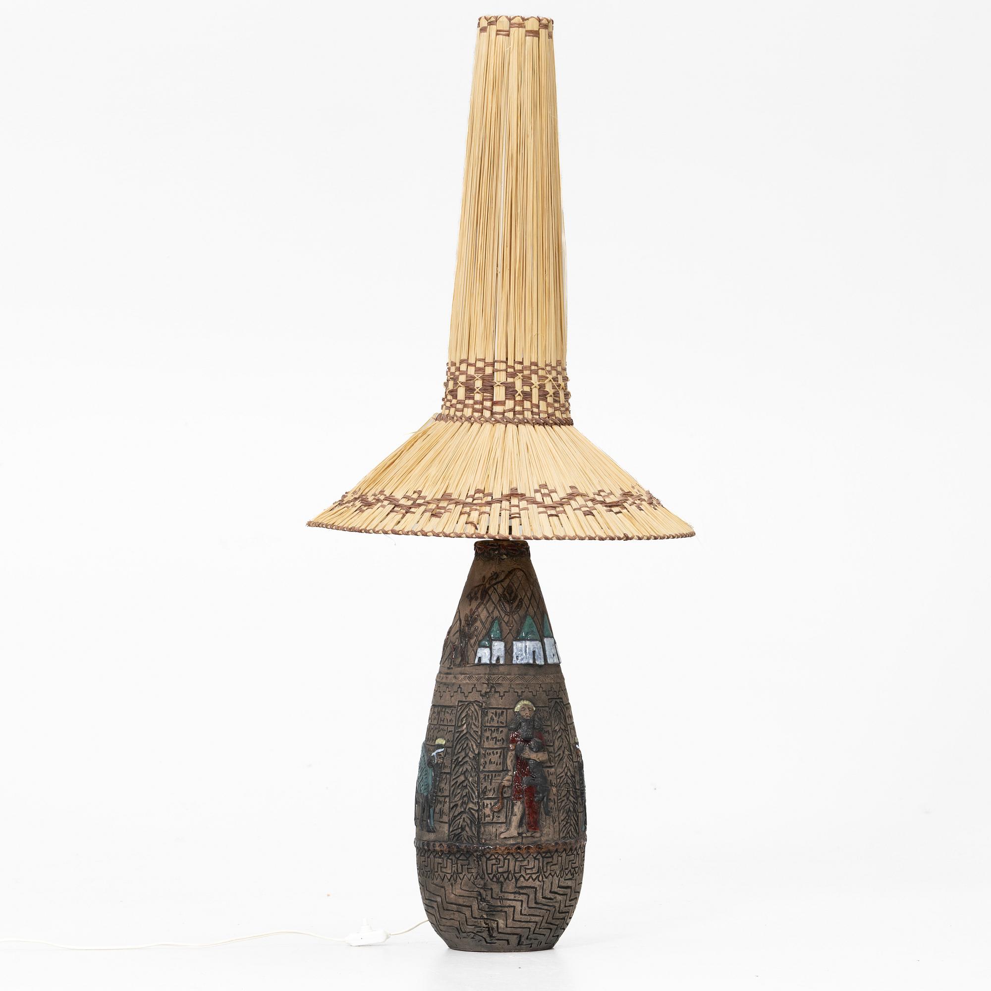 Marian Zawadzki, Table lamp, earthenware, Tilgmans Keramik, second half of the 20th century.
