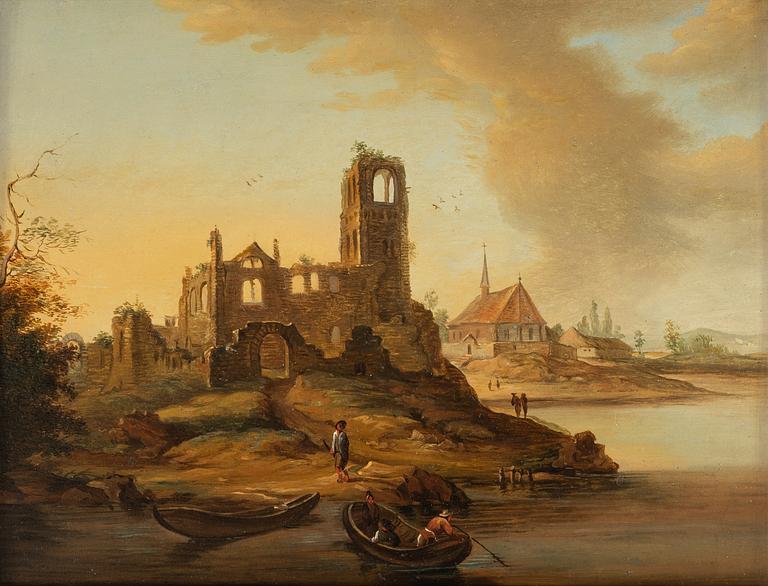 Johan Sevenbom, Landscape with ruins of a church.