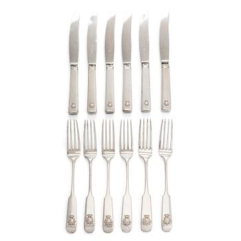 Wojcieck-Kazimierz Birkowski, a 12-piece set of silver cutlery, Warsaw 1895.