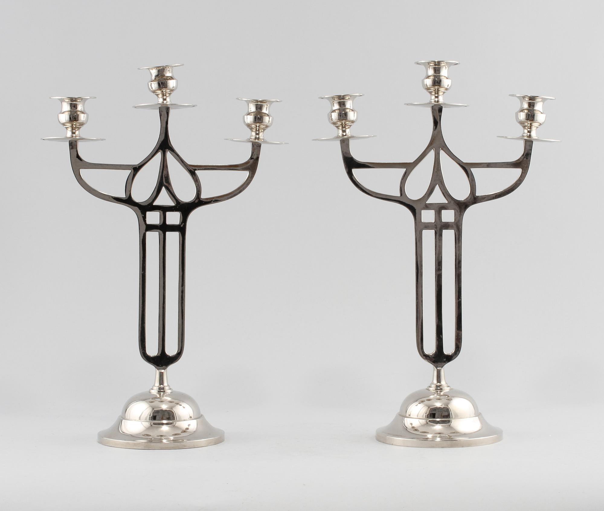 LJUSSTAKAR, ett par, jugendstil, sent 1900-tal.