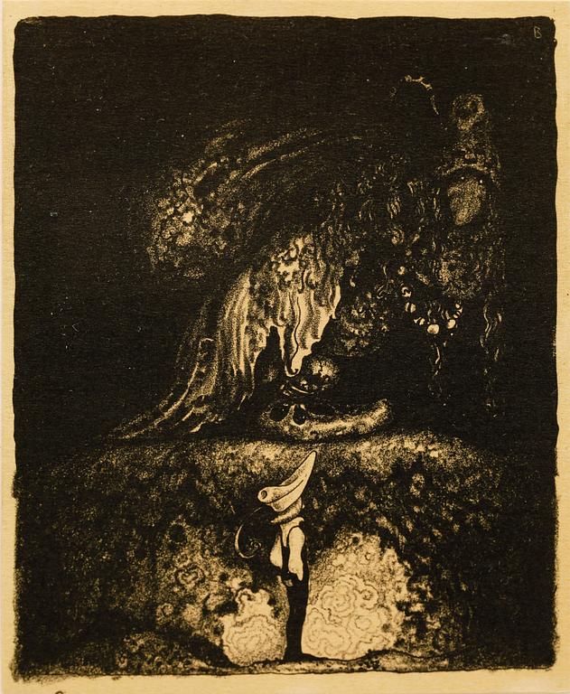 JOHN BAUER, litografi, ur: "Troll".