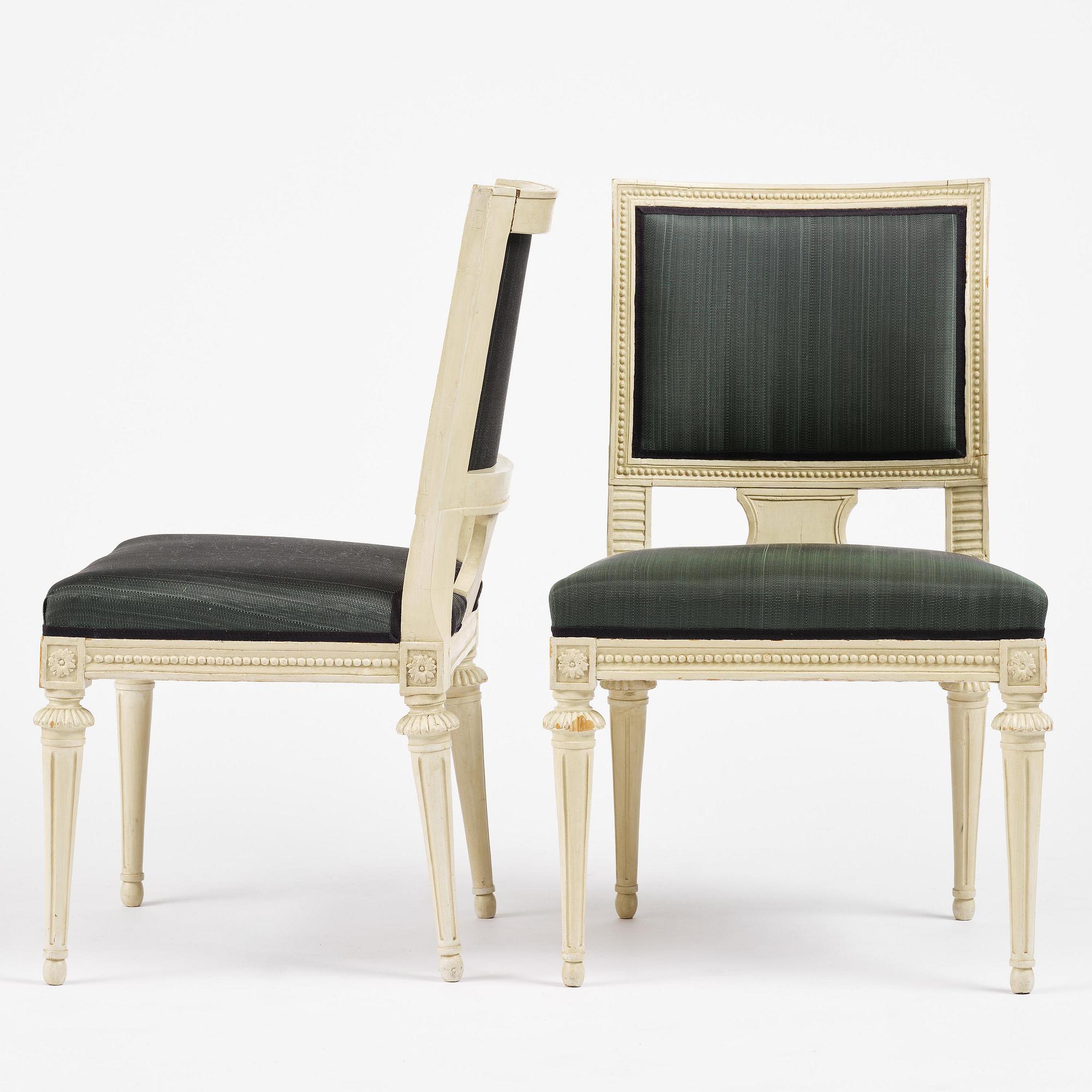 A set of eight (6+2) klismos-chairs attributed to C. J. Wadström (master 1788-1816).