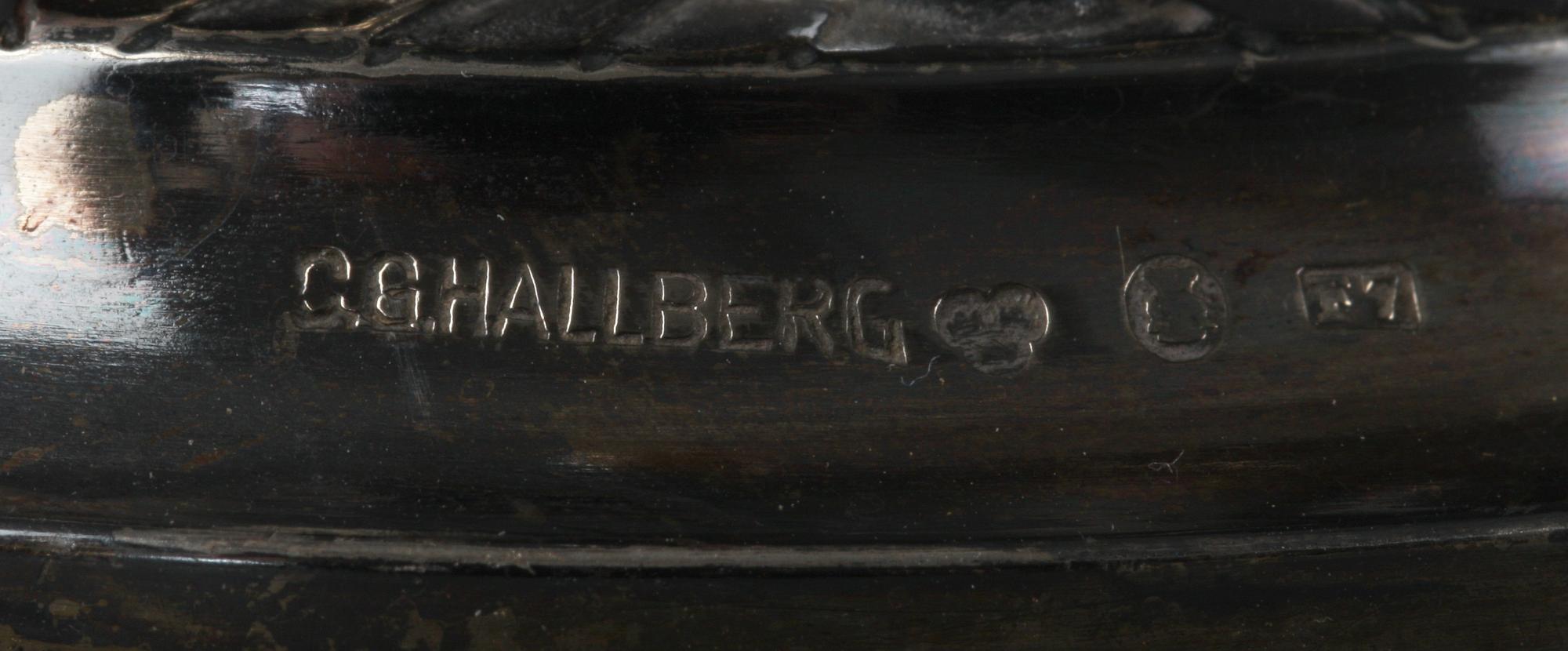 OLJELAMPA, silver, C G Hallberg 1908.
