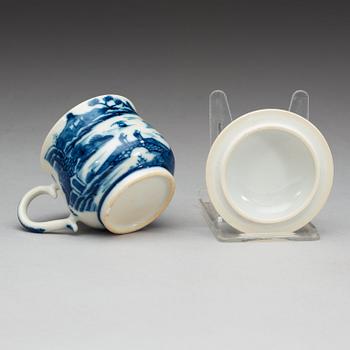 A set of nine blue and white custard cups with covers, Qing dynasty, Jiaqing (1796-1820).
